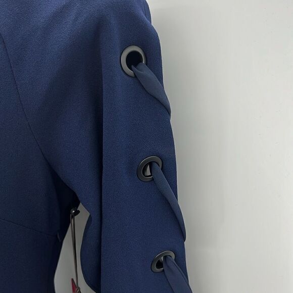 Vince Camuto navy off the shoulder arm lace up XL dress - Picture 3 of 6